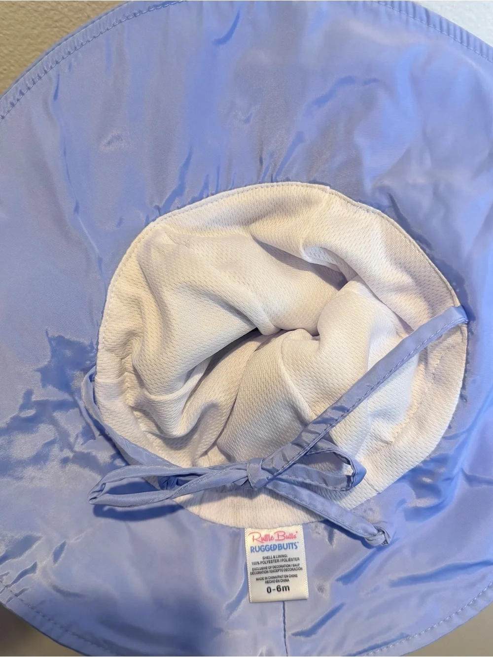 Ruffle Butts Periwinkle Wide Brim Kids Sun Hat with Chin Toggle
